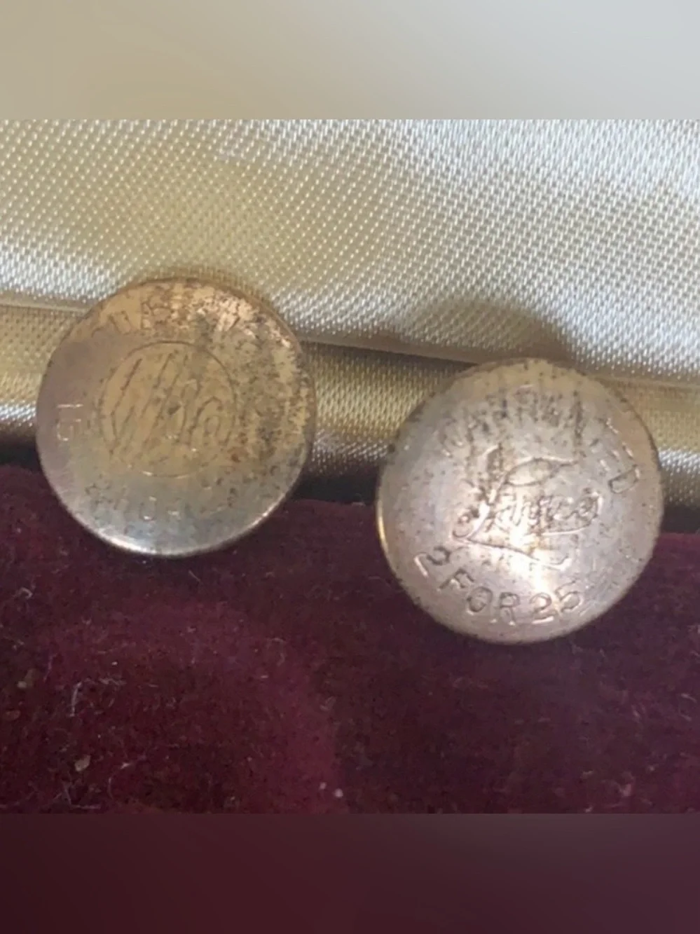 Lot of 8 Antique Collar Buttons Early 1900s Detachable Collar Studs 1908 Patent